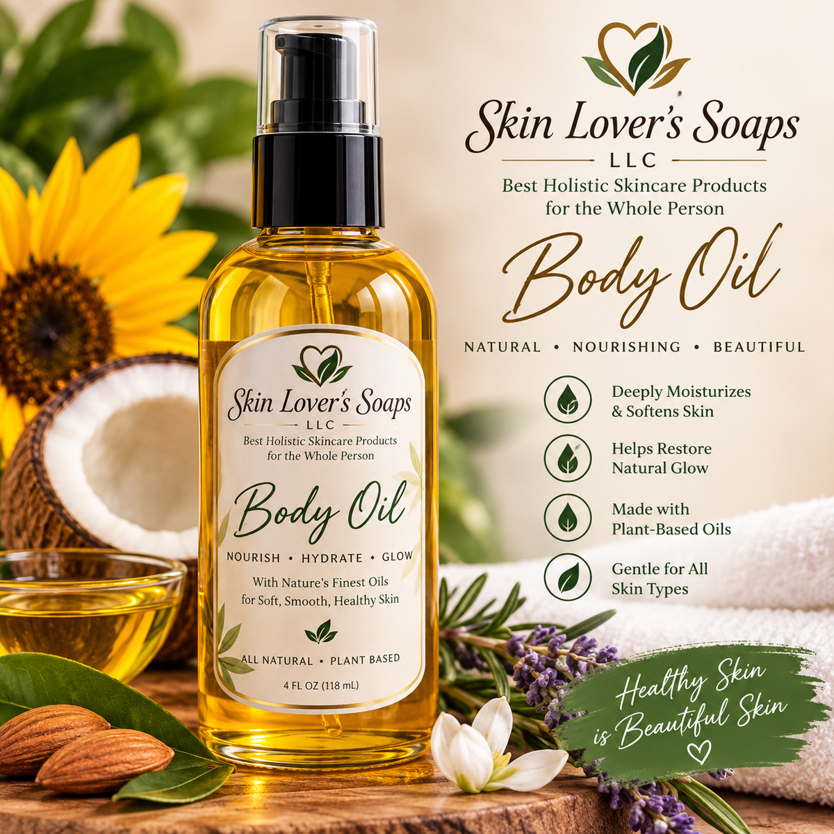 Lavender & Vanilla Handmade Body Oil | Skin Lover's Soaps